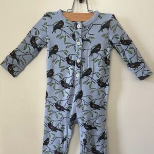Kate Quinn Blue Bird-Print Playsuit